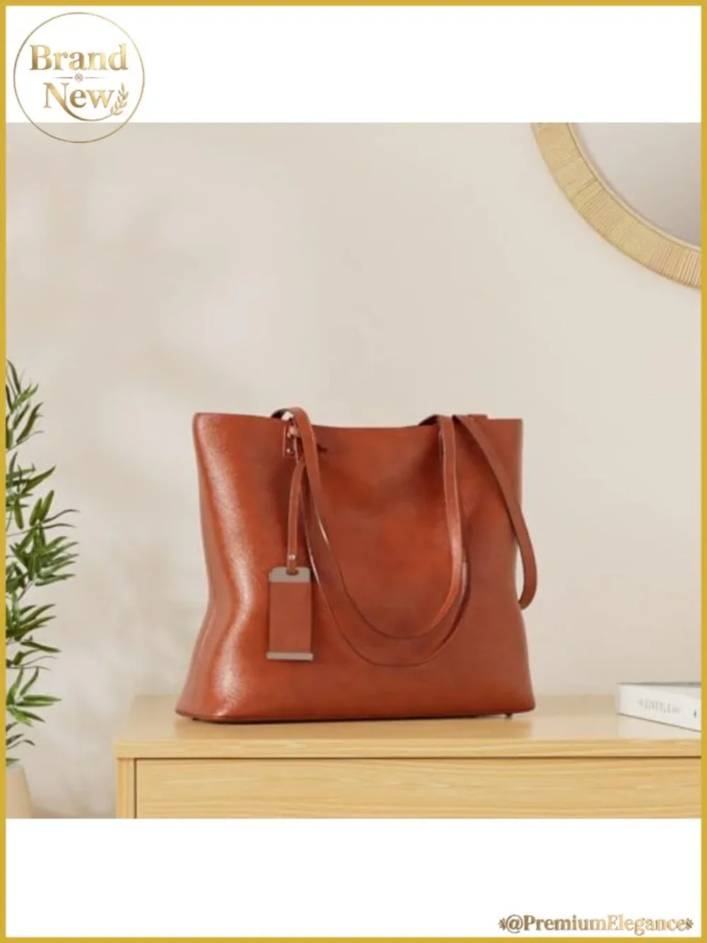 Women's Leather Satchel Handbag Top Handle Shoulder Bag Tote Purse with